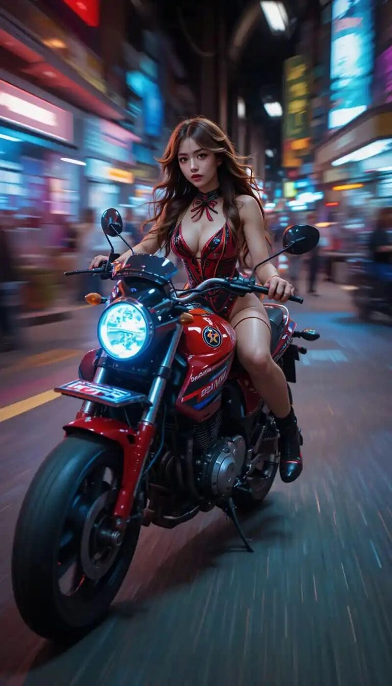 ảnh con gái đi xe moto chất