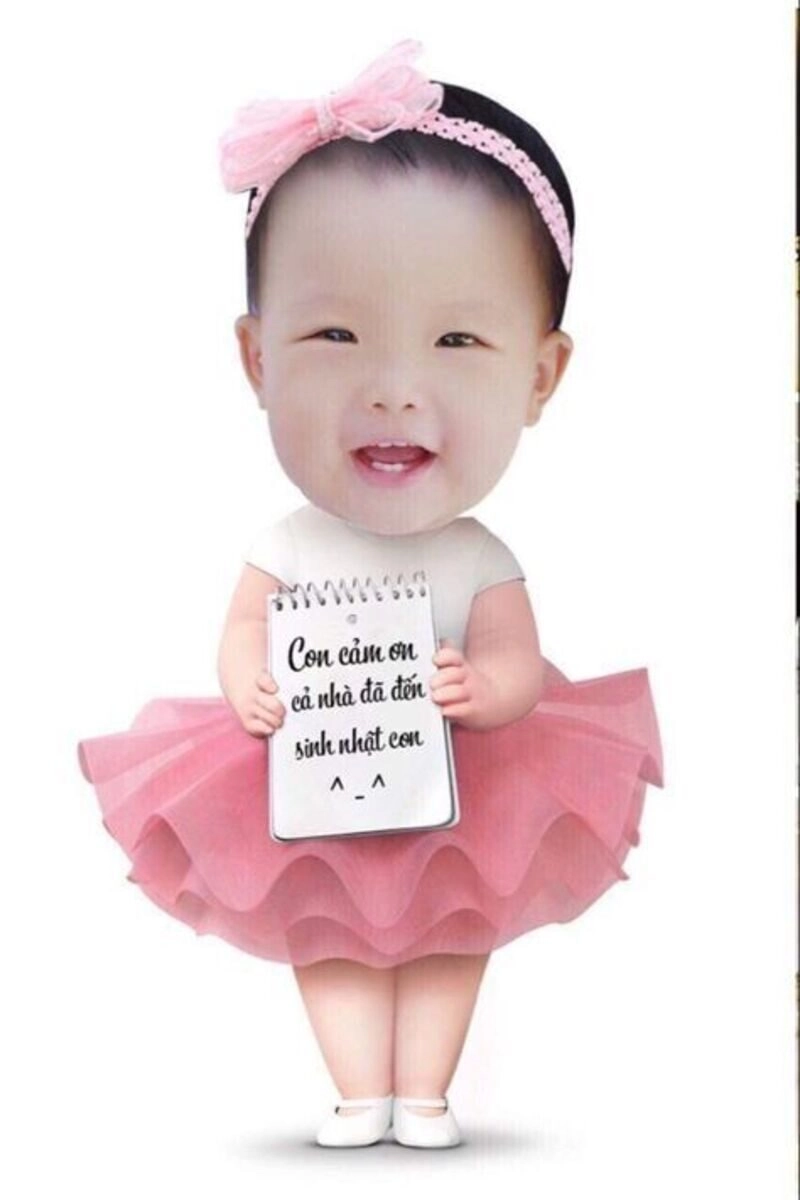 mẫu ảnh chibi ghép đầu cho be gái