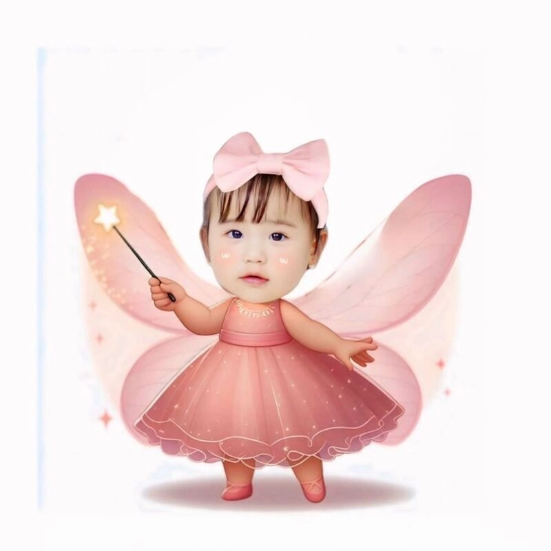 mẫu ảnh chibi ghép đầu cho be gái