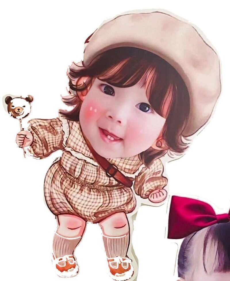 mẫu ảnh chibi ghép đầu cho be gái