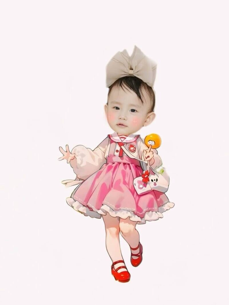 mẫu ảnh chibi ghép đầu cho be gái