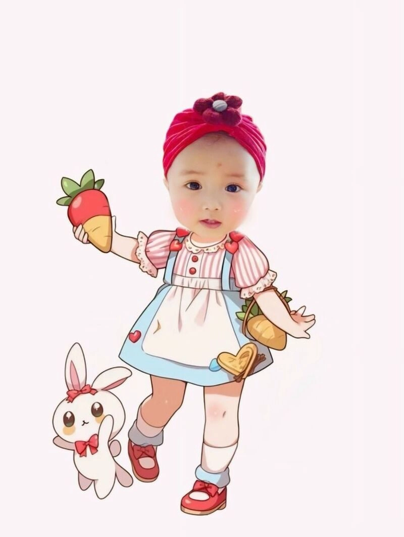 mẫu ảnh chibi ghép đầu cho be gái