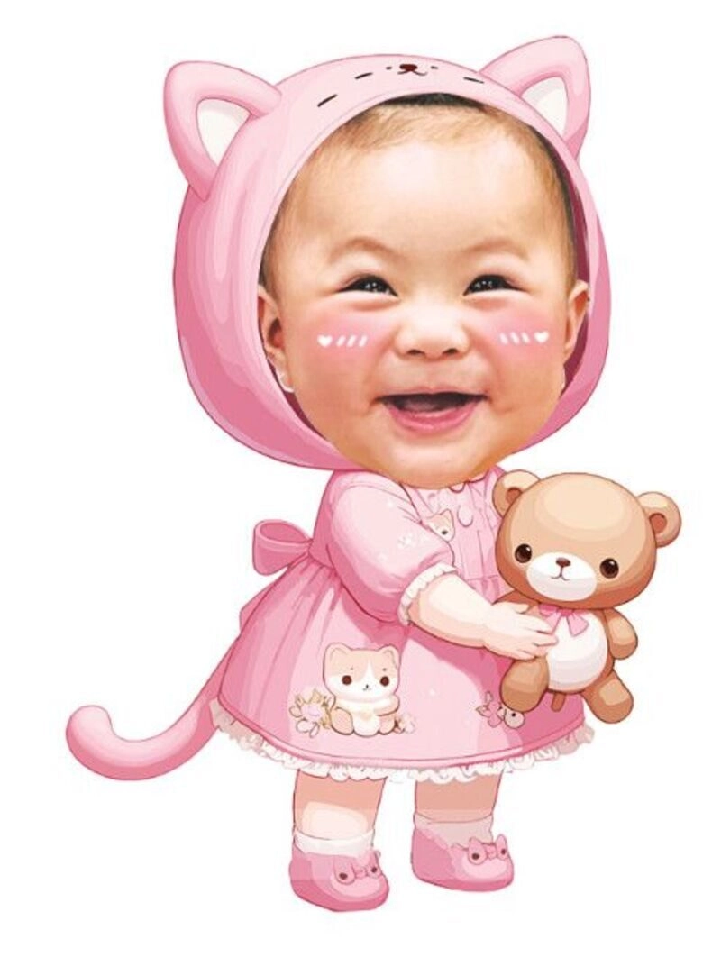 mẫu ảnh chibi ghép đầu cho be gái